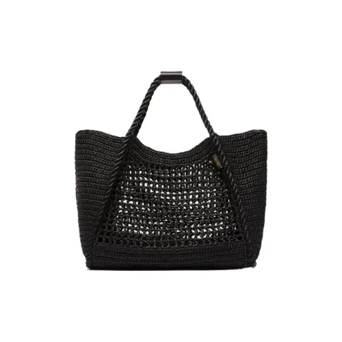 MaxMara Raffia Tote Bag Shopping Bag Women's Black