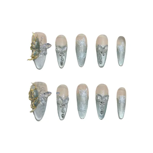 XIAMEIYU Зеленый Saucer Dance Французский Кошка'S Eye Трехмерная Бабочка Стальная Нитка бусин Фальшивая Погоня Точка Тип 30MM