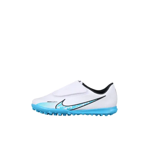 Nike Mercurial Vapor 15 Детские футбольные бутсы, низкий топ, синий с белым шрифтом, модель Kids