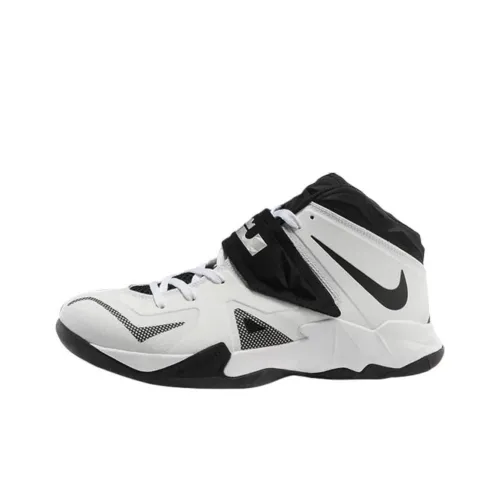 Nike Zoom Soldier 7 LeBron Slip-resistant High Top Vintage Basketball Shoes Men's White Найк Zoom Soldier 7 LeBron Противоскользящие Высокие Топы Винтажные Баскетбольные Кроссовки Мужские Белые