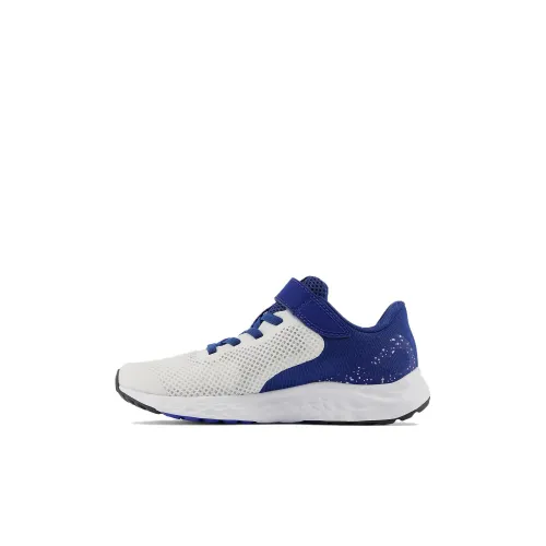 New Balance NB Свежий Пена Arishi V4 Arishi V4 Bungee Кружево с Топ Ремень Низкий Топ Детские беговые кроссовки Белый Синий Детский