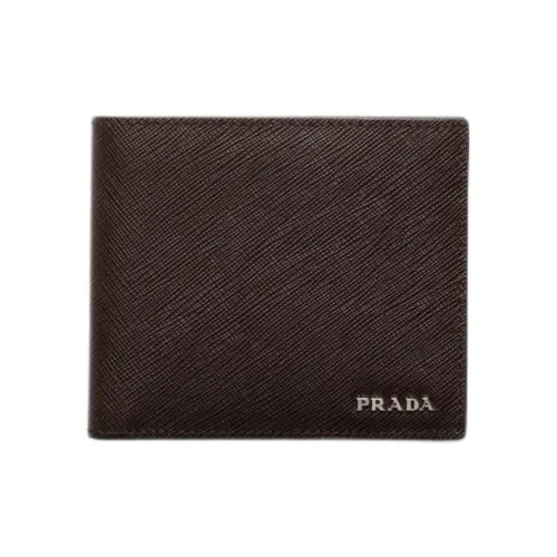 PRADA Saffiano кожа кошелек мужской кофе