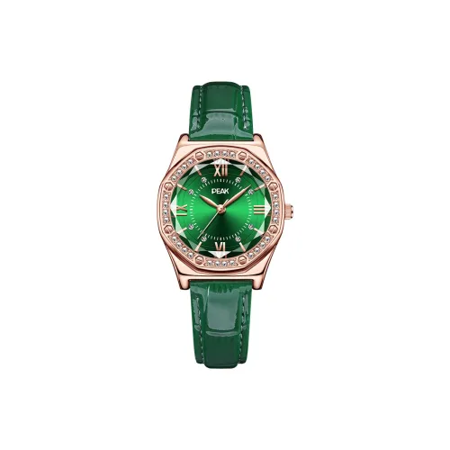 PEAK The Classical Кварцевый механизм Кожаный ремешок Часы Женские часы Зеленый циферблат