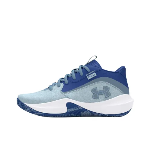 Under Armour Lockdown 7 Slip-Resistant Abrasion-Resistant MID Топ Детские Баскетбольные Кроссовки Синий Подростки