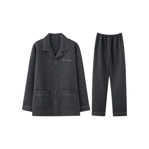 Lan Miao Пижамный комплект Мужской Темно-синий