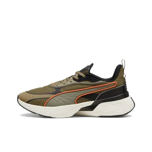 PUMA Softride Sway противоскользящие устойчивые к истиранию низкие беговые кроссовки унисекс оливково-зеленый