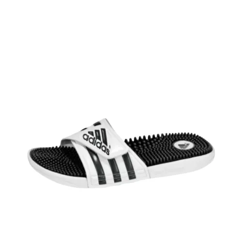 Adidas Adissage Slip-resistant Abrasion-resistant Slippers Men's White Adidas Adissage Противоскользящие Устойчивые к истиранию Слипоны Мужские Белые