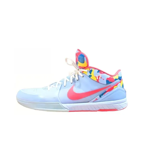 Nike Zoom Kobe 4 Protro PE Устойчивые к истиранию Низкие Баскетбольные Кроссовки Мужские Синие Розовые