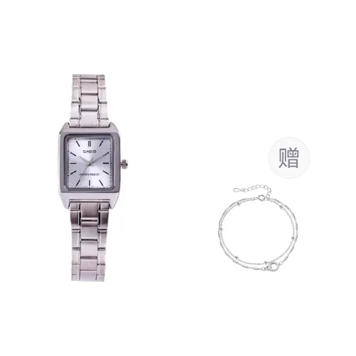 CASIO Кварцевый механизм Часы Женские Серебристый циферблат