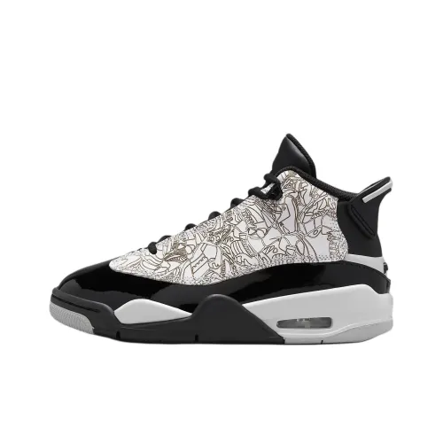 Джордан Dub Zero противоскользящий устойчивый к истиранию MID топ детские баскетбольные кроссовки белый черный подростки