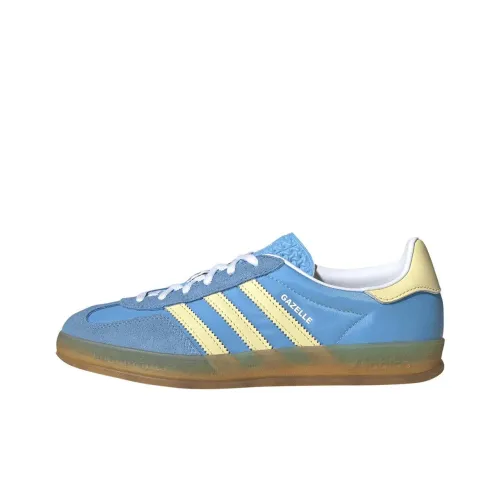 Adidas Originals Gazelle Abrasion Resistant Низкие Кроссовки для скейтбординга Женские Синий Желтый