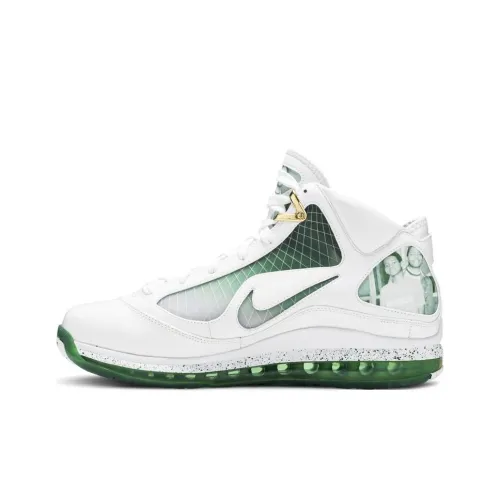 Nike Lebron 7 MTAG Akron Нескользящий Легкий MID Топ Винтажные Баскетбольные Кроссовки Мужские Белый Зеленый