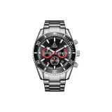 YB13135G1 Серебряный корпус с черным циферблатом, стальной браслет