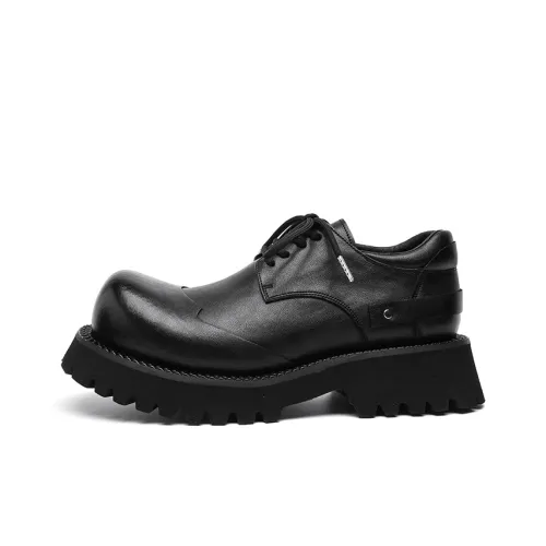 Chi Wolf Derby Обувь Коммутирование Скрытый каблук Маленькие кожаные туфли