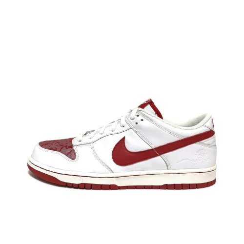 Nike Dunk Slip Resistant Shock Absorbers с антискользящими свойствами устойчивыми к истиранию низкие топы для скейтбординга женские белые красные