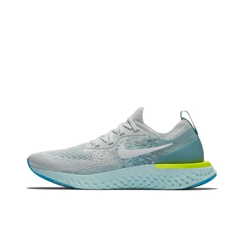 Nike Epic React Flyknit 1 Low Топ Беговые кроссовки Женские Серый Синий