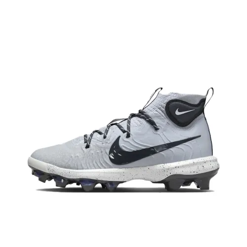 Nike Alpha Huarache NXT Slip-Resistant Abrasion-Resistant High-Top Training Shoes Unisex White Gray Найк Alpha Huarache NXT противоскользящие устойчивые к истиранию высокие кроссовки для тренировок унисекс белые серые