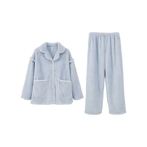 Aannsfam Pajama Комплект Женский Лесной Пыльно-Синий