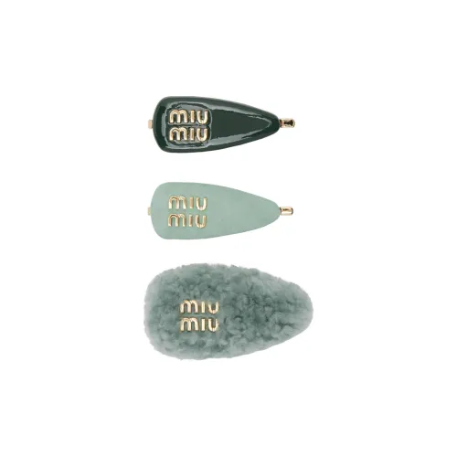 MIU MIU Кожа Шерсть Аксессуары для волос Заколки для волос Женские Зеленый