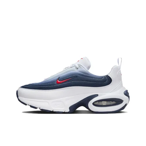 Nike Air Max Portal Abrasion Resistant Низкие Беговые Кроссовки Унисекс Белый Синий