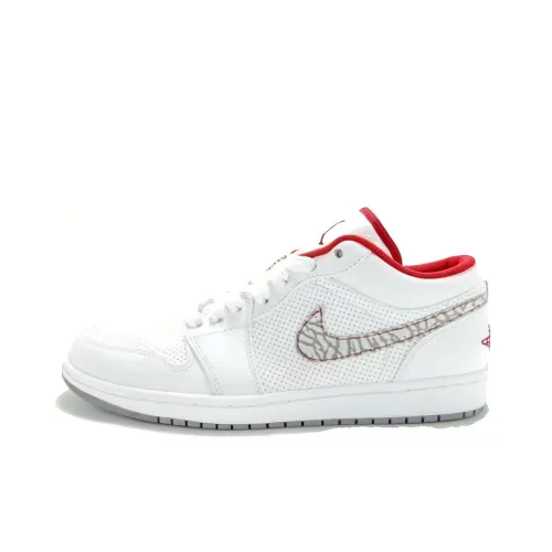 Jordan Air Jordan 1 Phat Low Амортизация Износостойкий MID Топ Винтажные баскетбольные кроссовки Мужской Белый и красный