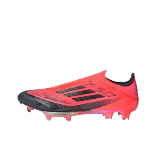 Adidas F50 Твердый грунт противоскользящие устойчивые к истиранию футбольные бутсы унисекс розовый