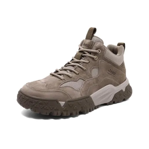 JEEP Устойчивый к истиранию MID Топ Походная обувь Мужской Коричневый