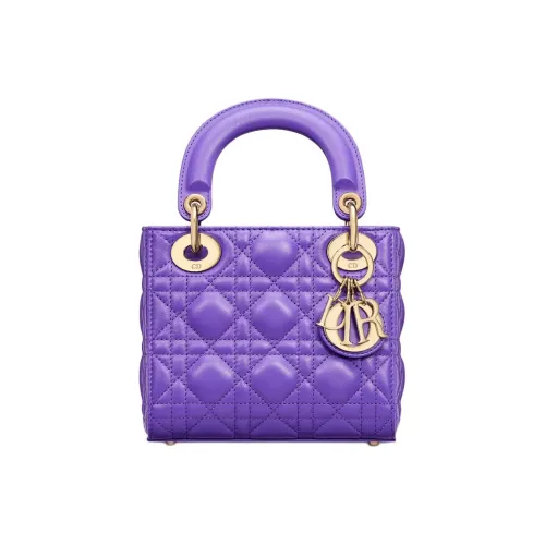 DIOR Lady Dior Lambskin Сумка Lady Dior Сумка через плечо Сумка мини Женская Фиолетовая