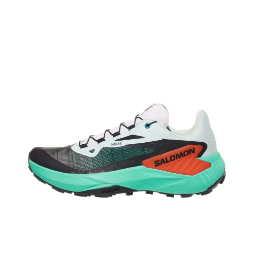 SALOMON Genesis Slip-on Устойчивый к истиранию Низкий верх Беговые кроссовки Женские Зеленый