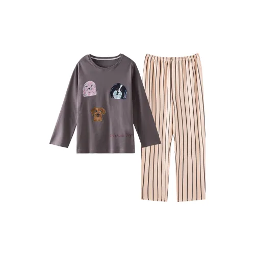 Montagut Pajama Комплект Осенний Женский 2 Штуки Серый