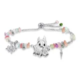 Маленький серебряный браслет с призраком