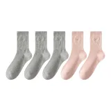 5 пар (3 светло-серых + 2 розовых)