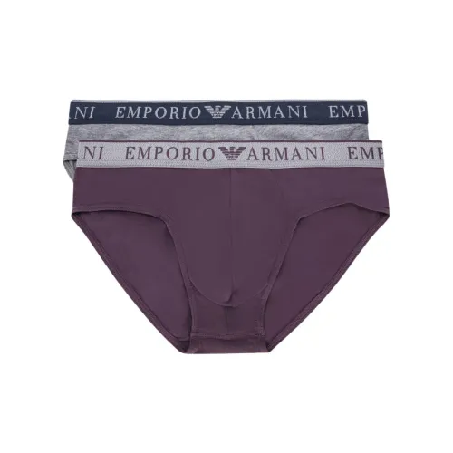 EMPORIO ARMANI FW24 Трусы Мужские 2 упаковки Серый + Фиолетовый