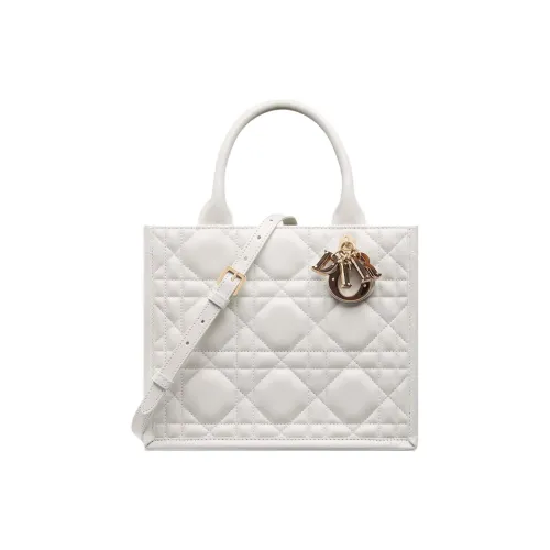 DIOR BookTote Коровья кожа Тоут Сумка Сумка для покупок Сумка через плечо Сумка Маленькая Женская Молочно-белая