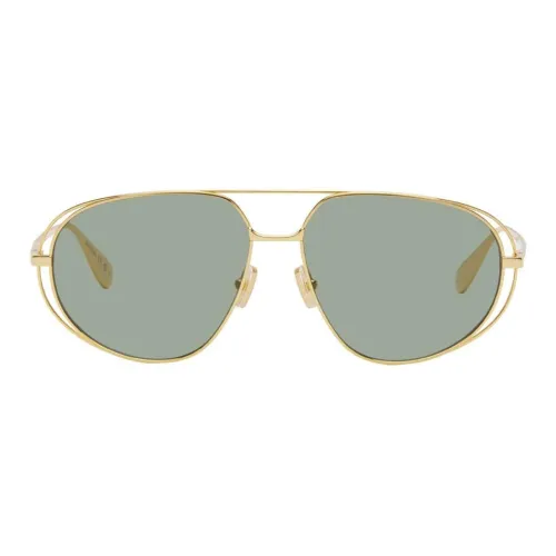 Bottega Veneta Металл Резина Круглые Солнцезащитные очки Женские Золото