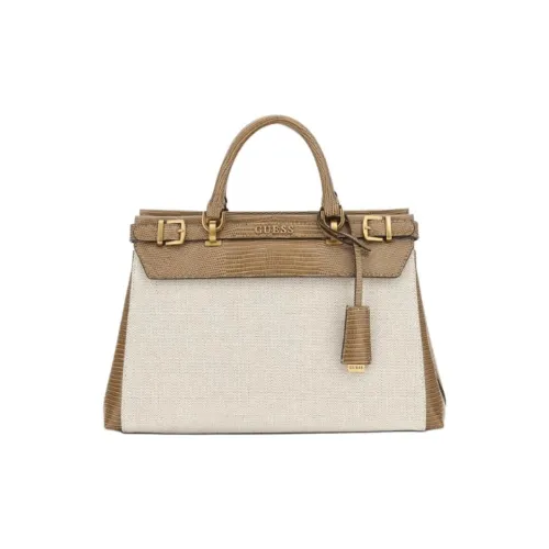 GUESS Хлопок Сумка через плечо Сумка Женская Коричневый Серый Белый