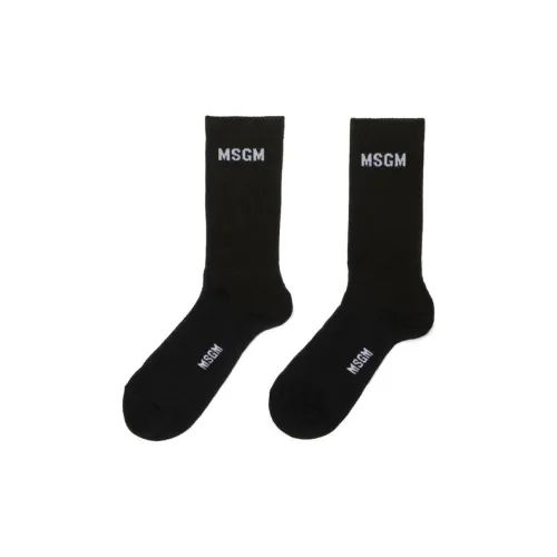 MSGM 1 Пачка Черные Мужские Носки до Икры MID