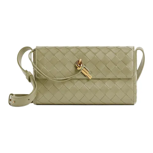 Bottega Veneta Intrecciato Овчина Сумка через плечо Мини Женские CAVE Каменно-зеленый
