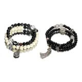 Черный бисер, цепь в виде змеи, кисточка, браслет + браслет Тайцзи с восемью триграммами