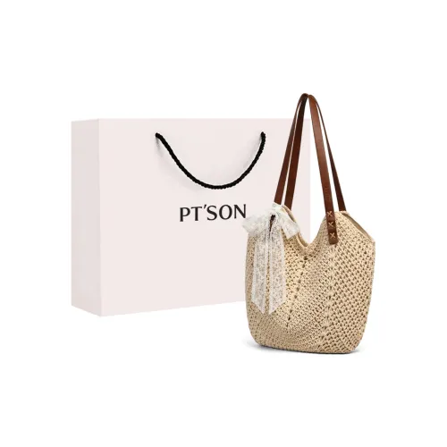 PT'SON Ткань Тоут Сумка Сумка для покупок Сумка на плечо Стандартная Женская Бежевая