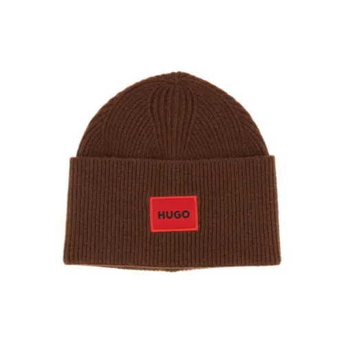 Hugo Boss Переработанная шерсть Шапки-бини Мужской Коричневый