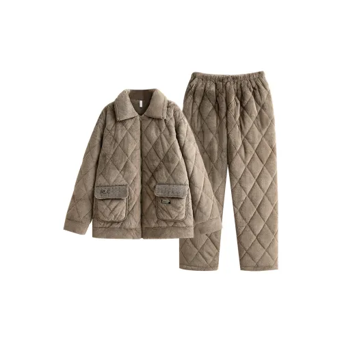 UAVAE ZJ LZS94823 Утепленный Коричневый Мужской Пижамный Комплект