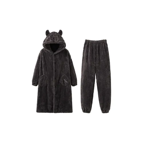 MIOJUER Пижамный комплект Осенний и Зимний Женский Черный