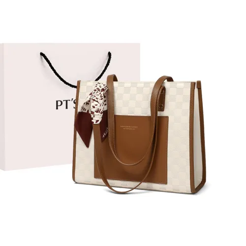 PT'SON Сумка из коровьей кожи с синтетической кожей сумка через плечо женская кофейного экрю цвета