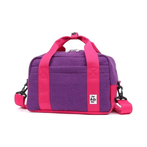 CHUMS Хлопок Camera Бостон Сумка через плечо Сумка Сумка Большая Унисекс Фиолетовый и Розовый