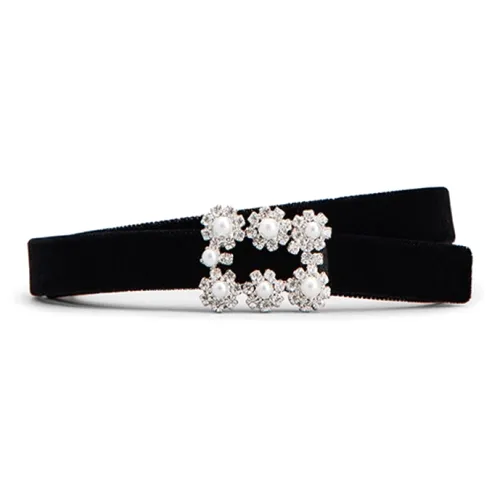 Roger Vivier Ткань Sheepskin Leather Belts Women's Black