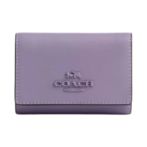 COACH Micro Calfskin Wallet Mini Women's Silver Light Purple COACH Микро Телячья кожа Кошелек Мини Женский Серебряный Светло-фиолетовый