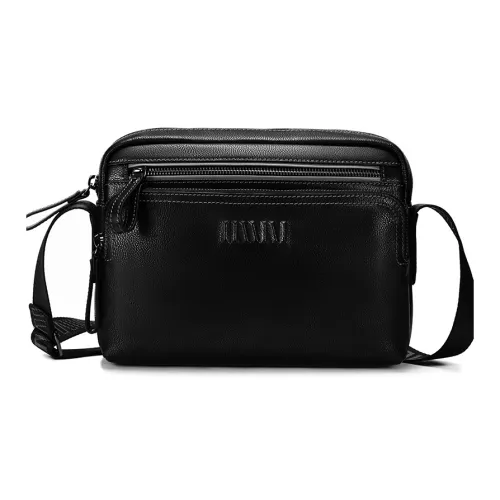 SEPTWOLVES Сумка через плечо из коровьей кожи стандартная мужская черная