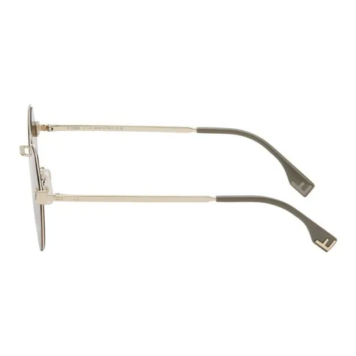 FENDI Металлический Ацетат Aviator Солнцезащитные очки Женские Золотые