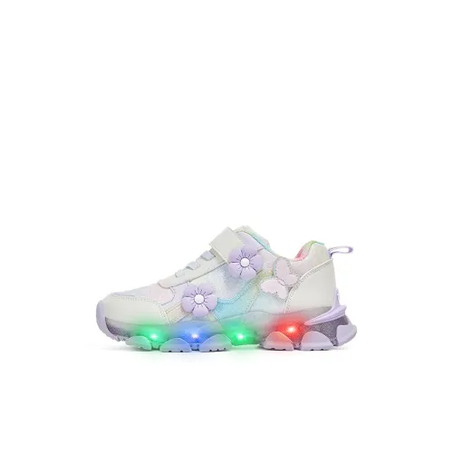 TARANIS Детская фонарик Обувь Коллекция Противоскользящая и Дышащая Низкий Топ Детская беговая обувь Белый Фиолетовый